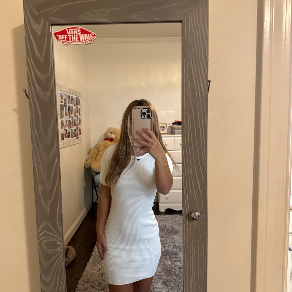 Divided One Shoulder White Dress